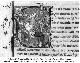 
f.5r, nel capolettera un monaco (Petrarca?) seduto mentre legge e la ruota della Fortuna con quattro personaggi allegorici: Spes, Gaudium, Dolor, Metus
